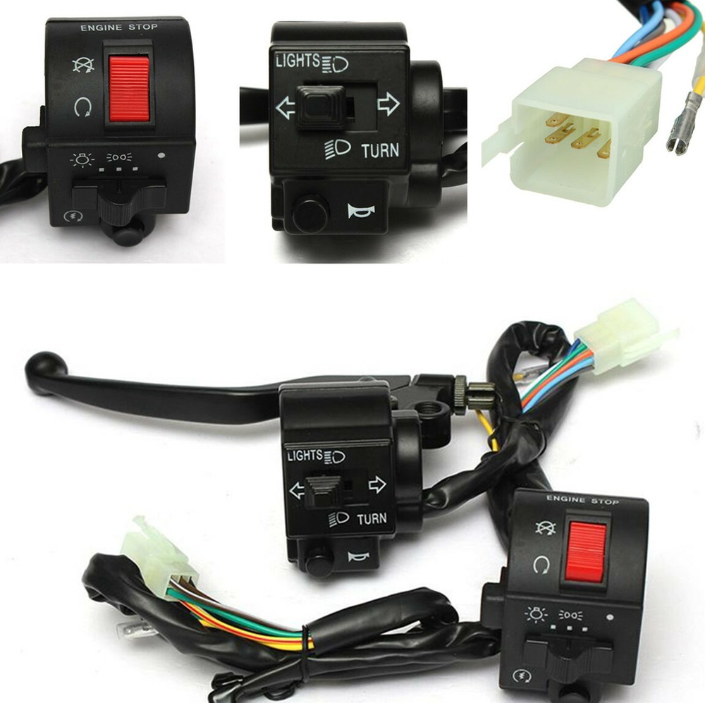 1 Pair Motorcycle 7/8" Handlebar Horn Light Headlight On/Off Switch Controller
