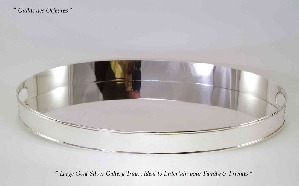Large Silver Gallery Tray Large 26 in. Quality Silver