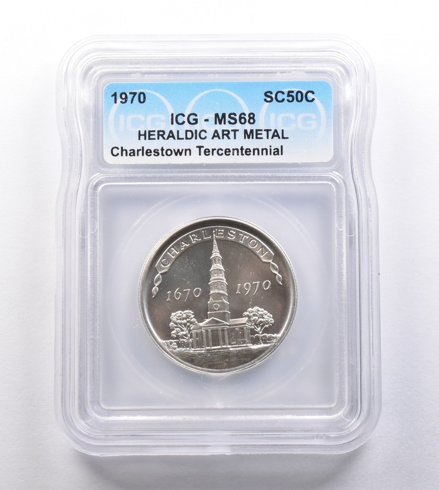 1970 So Called Half Dollar Charleston Tercentennial MS68 ICG