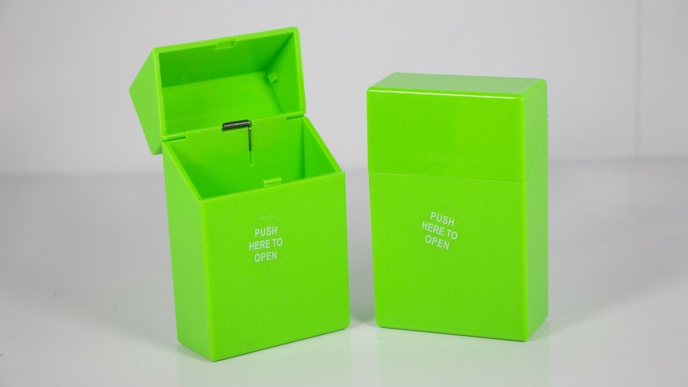 12 Hot Neon Color Push Open Plastic Cigarette Case Pack Holder 100mm