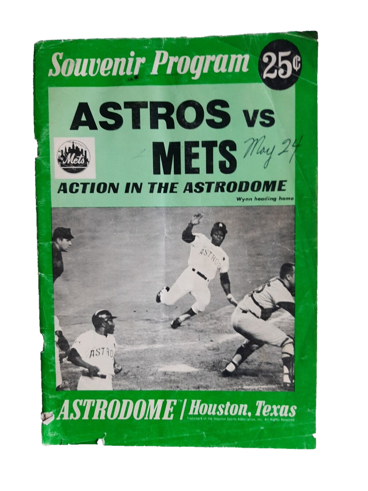 1969 Astros vs Mets Souvenir Program