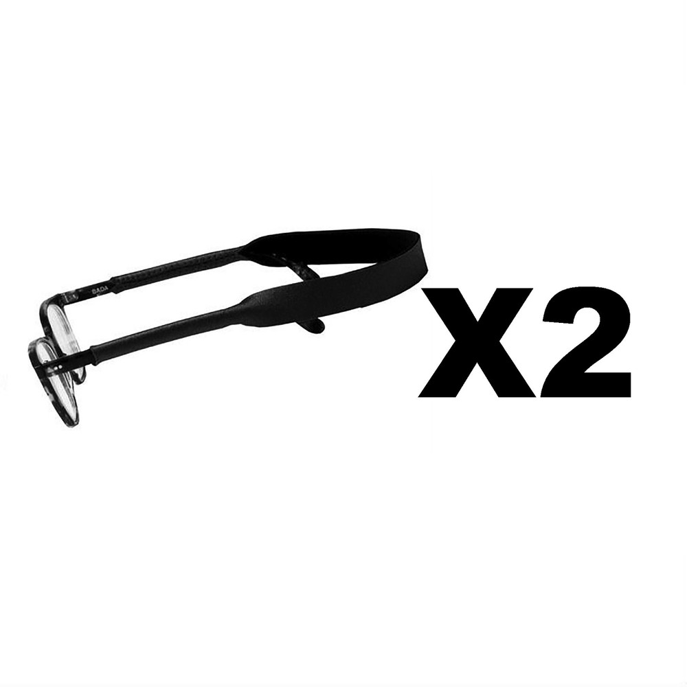 Croakies Original Solid Eyewear Retainer, Regular 2-6mm - Black (2-Pack)