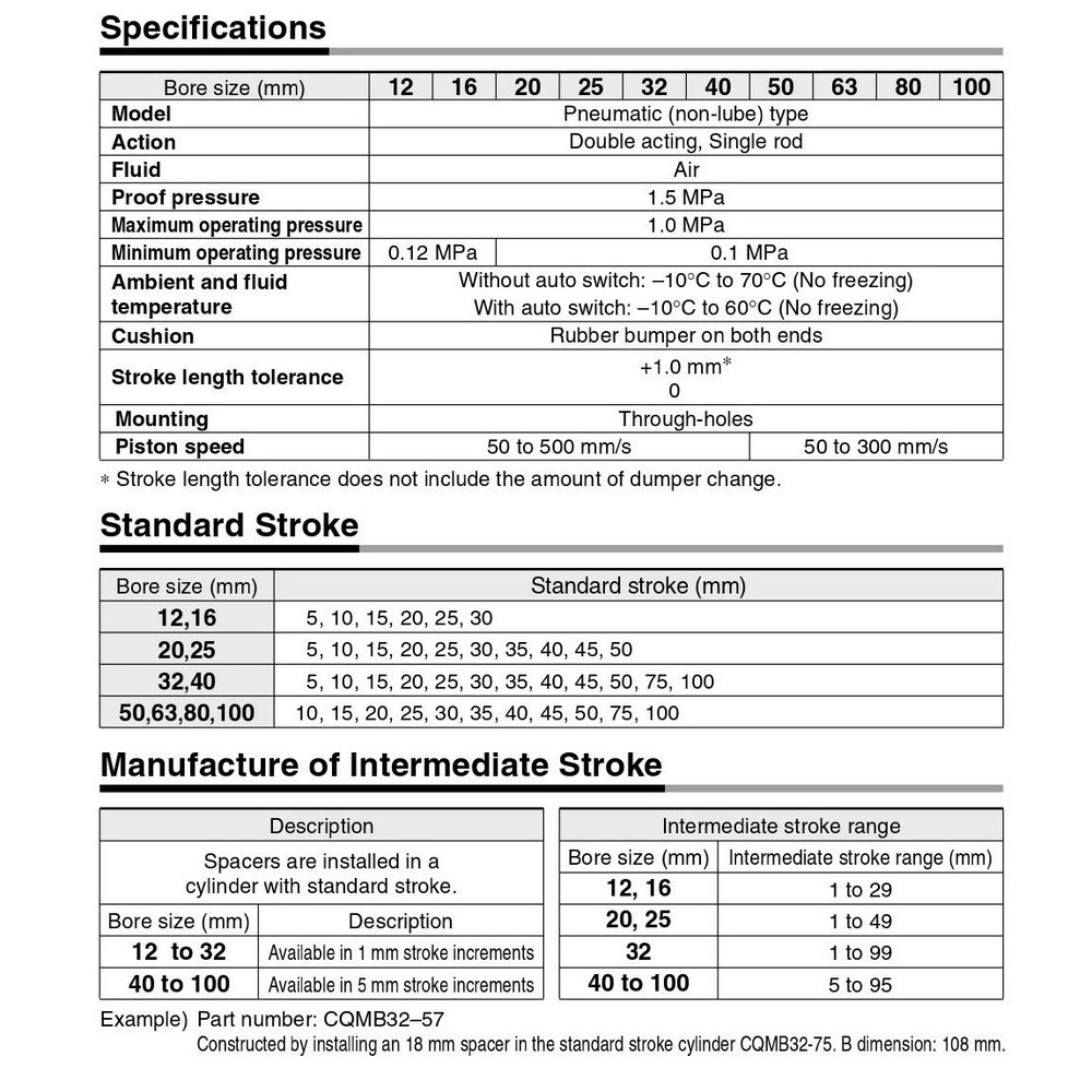 CDQMB16-5 Compact Pneumatic Cylinder Built-in Guide Rod Type With Auto Switch