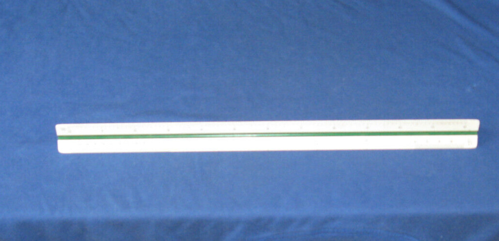 LINEX Triangular Ruler 301A in CASE - Made in Denmark - ENGINEERING RULER