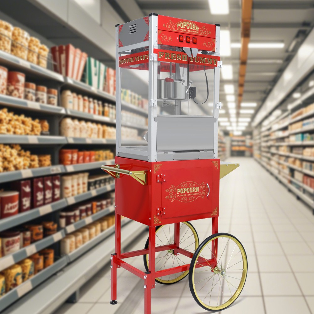 16" Popcorn Machine with Cart: This Popcorn Machine on Wheels