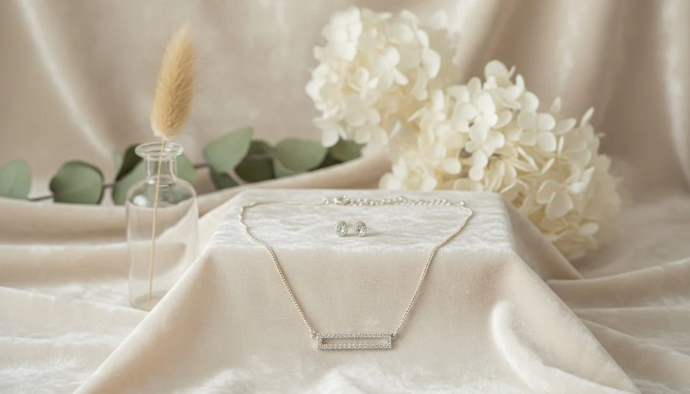 Silver Eternal Spark Bar Set Necklace