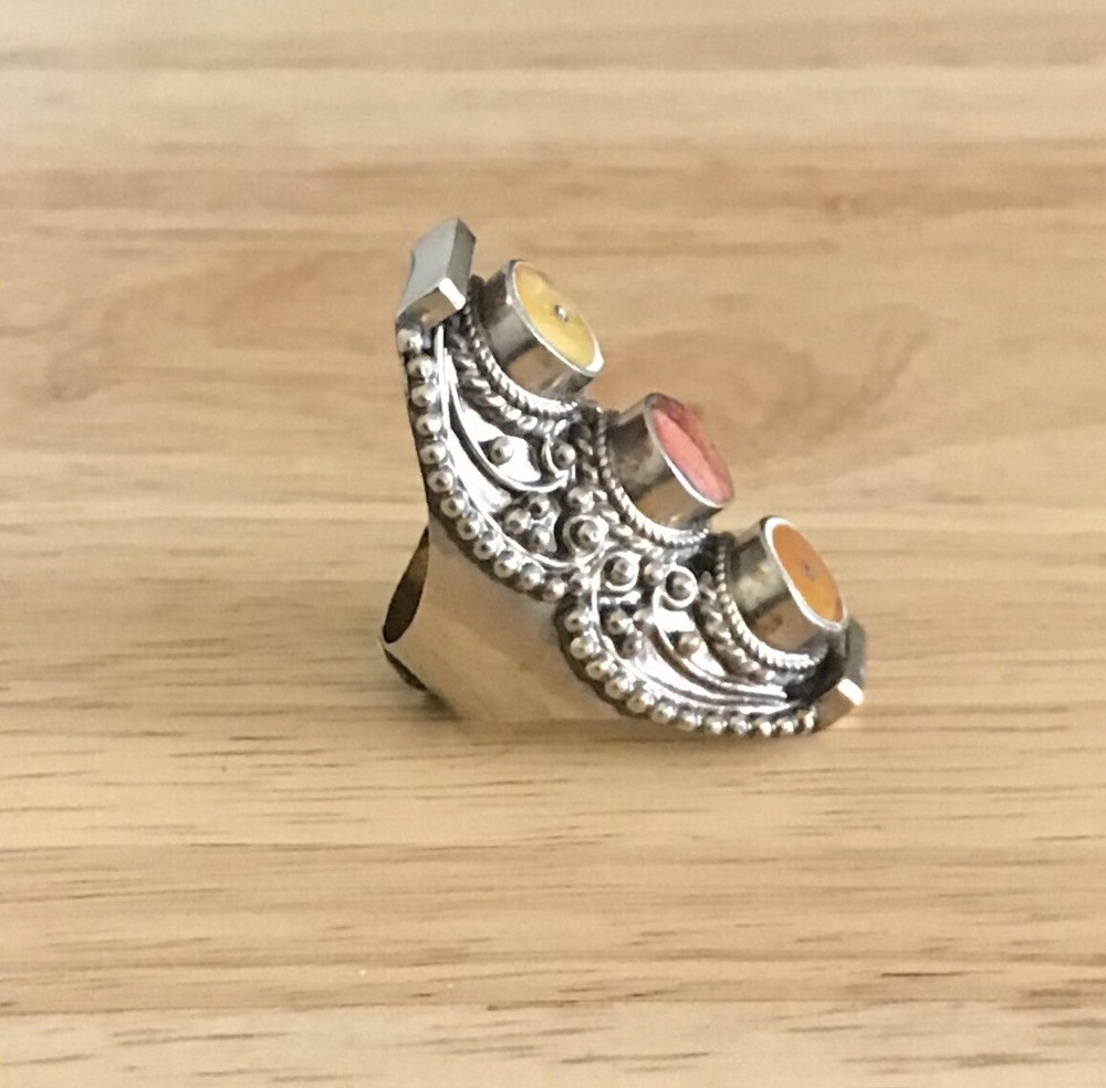 Vintage Coral Lapis Ring
