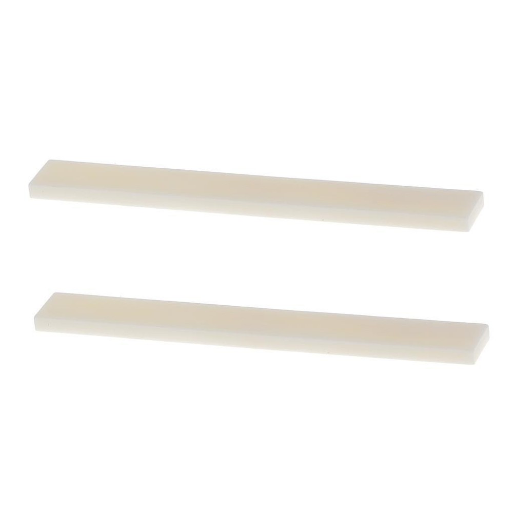 2x Guitar Saddle Unfinished Uncut Luthier DIY 80mm, White