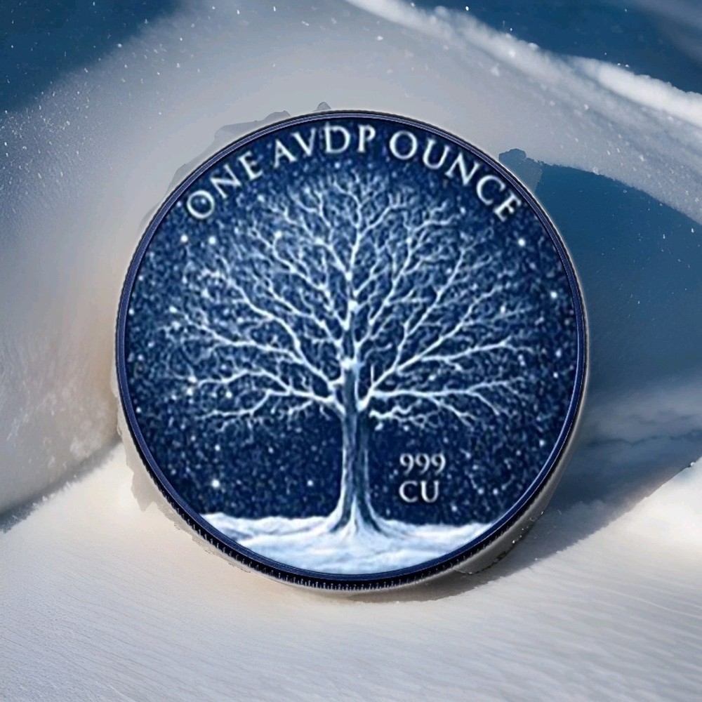 1oz Winter Maple featuring Dual Sided Diamond Dust with Box/Display Limited Mint