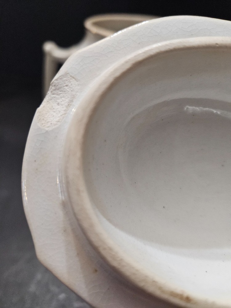 Ironstone crazed bisquit jar