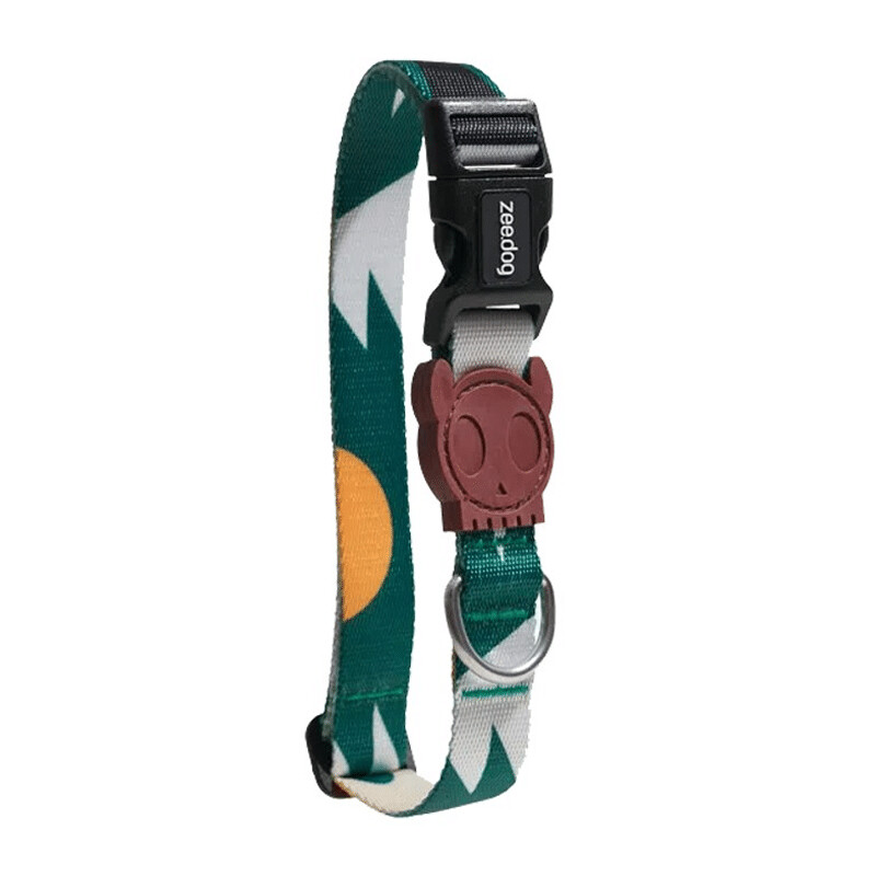 Zee.Dog | Apache Forest Adjustable Dog Collar | Green & Brown | Security Buckle