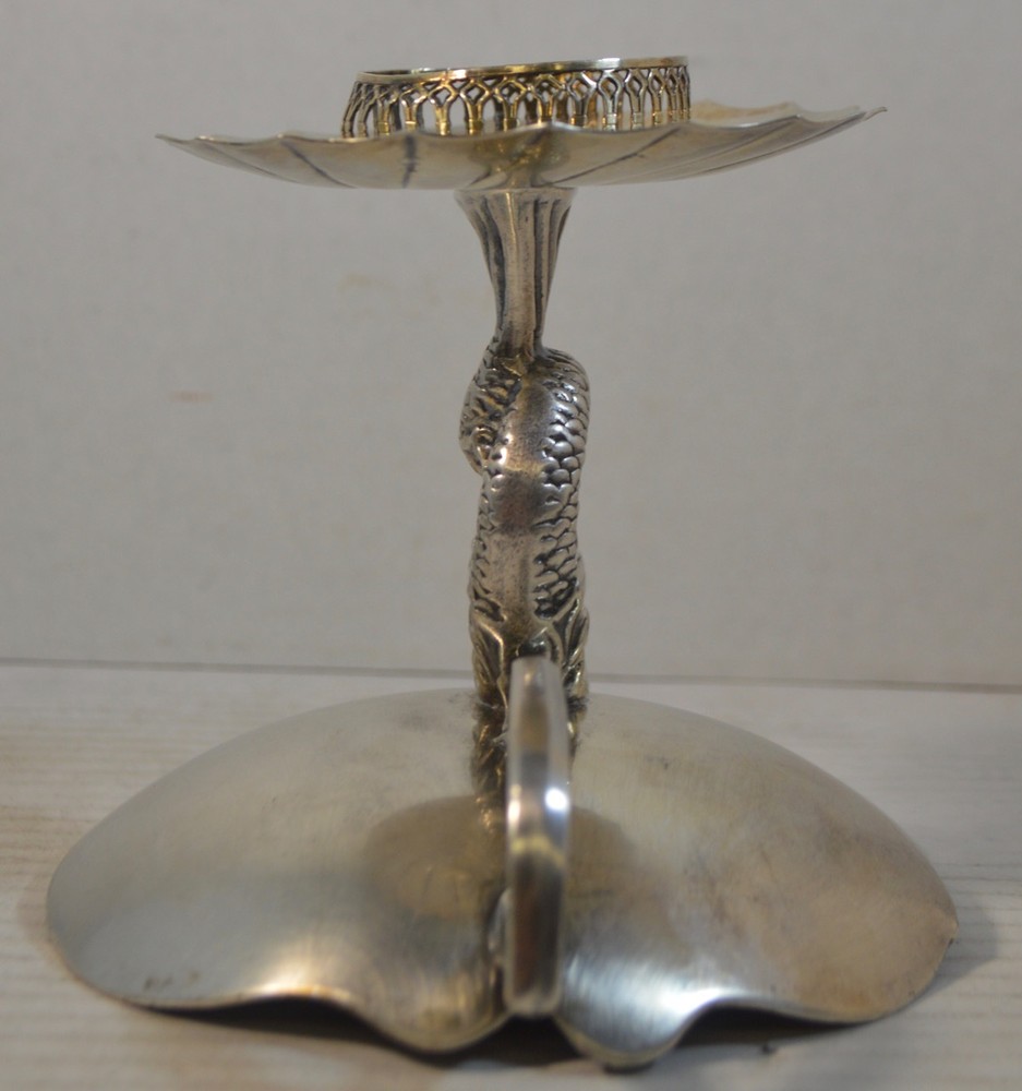 Antique Silver and Silverplate Chamberstick Candlestick