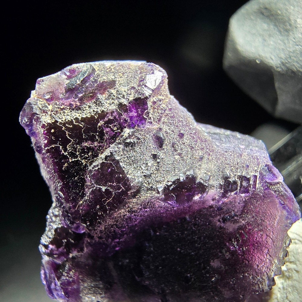 Phantom Fluorite Cube Purple Okorusu, Namibia 23*22*9mm Mineral Collection