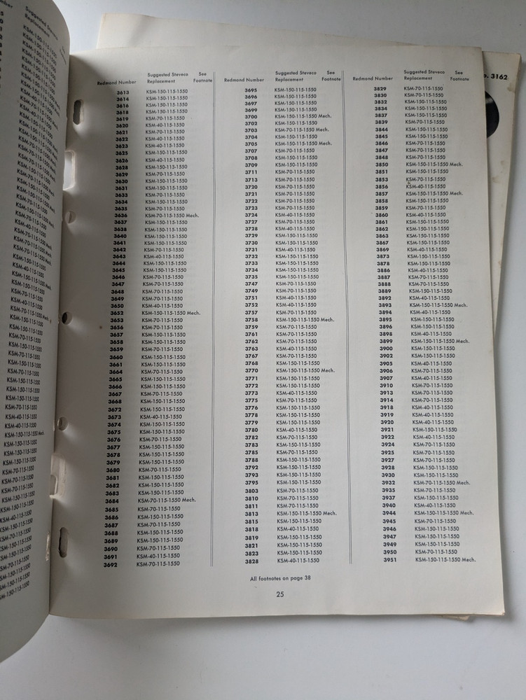 1963 Steveco Interchangeability List Motor Cross Reference Binder Pages GE