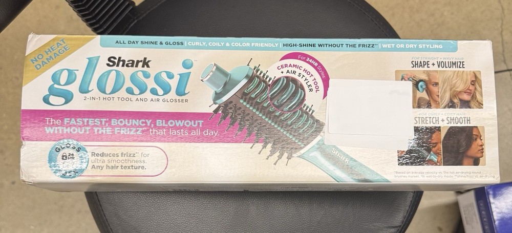 Shark Glossi 2-in-1 Multi Styler Teal Ceramic Ionic Technology No Heat Damage