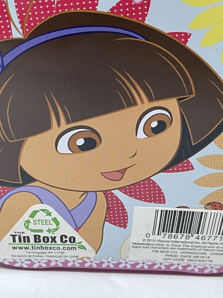 2012 Dora The Explorer Tin Box Co. w Handle Collectible Case
