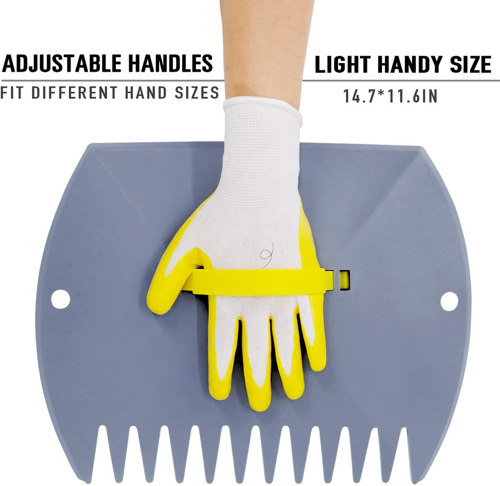 Leaf Scoops Hand Rake, Lightweight Leaf Grabber,Grey Leaf Collector, Leaf Picker