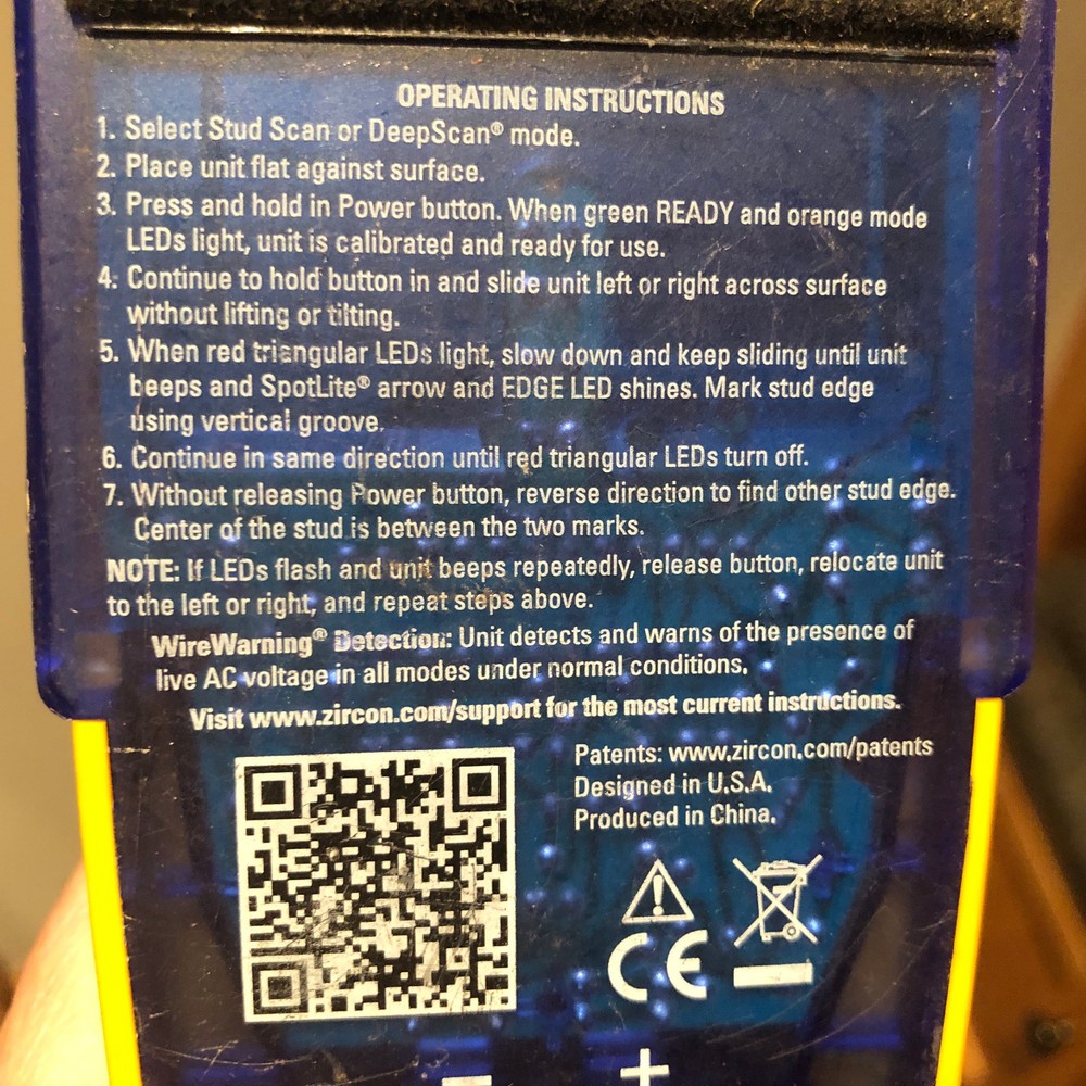 Zircon StudSensor™ Stud Finder One each E40 & L40 ~ LOT 2 Used