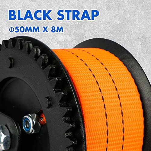 1200lbs Hand Winch Orange with 8M Strap Forward & Reverse 1200LBS Orange