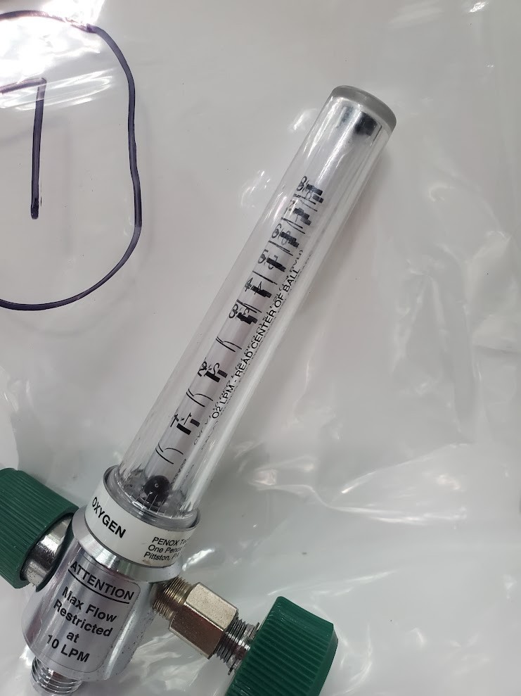 BPC 10 LPM Oxygen Flowmeter Max Flow 10 LPM Back-Pressure Compensated