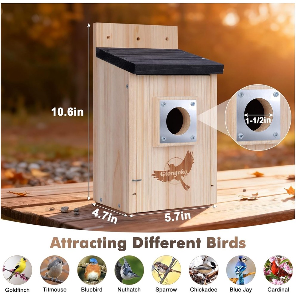 Dual Pack Bluebird Nesting Boxes with Metal Guard