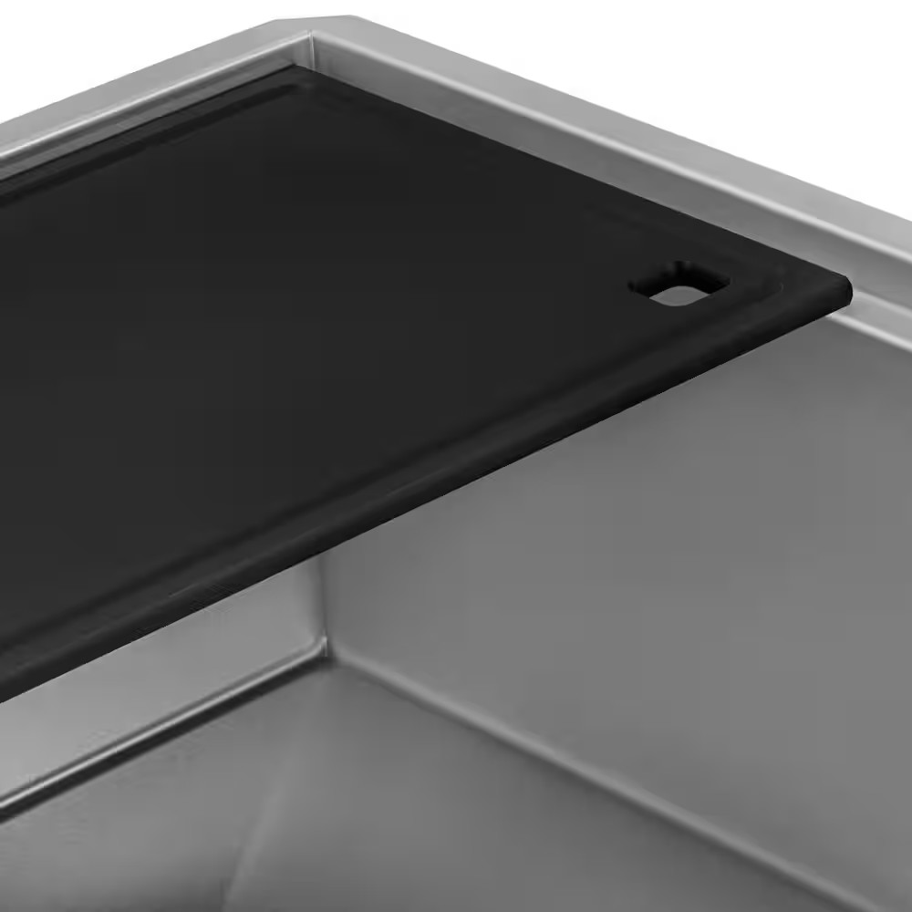 Ledgefit 17 In. X 11 In. Rectangular Matte Black Granite Quartz Composite Replac