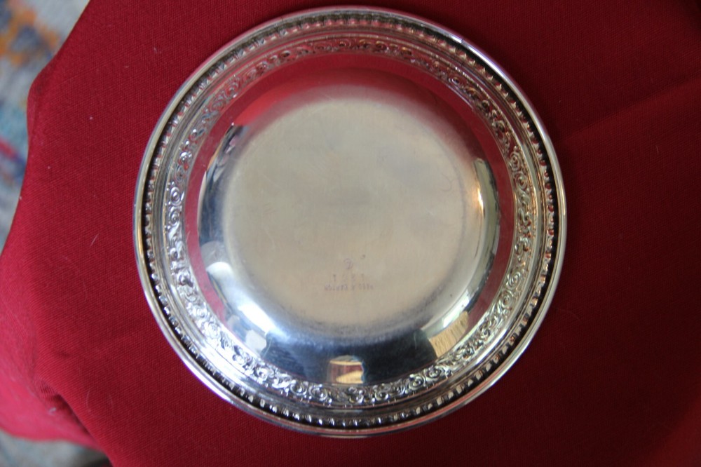 Reed and Barton plated silver nut dish