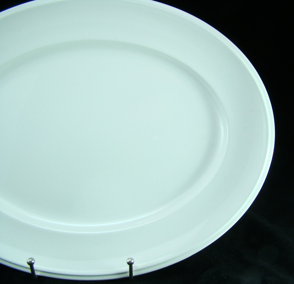 Johnson Ironstone COLONIAL WHITE 12 3/8" Oval Platter Crazed