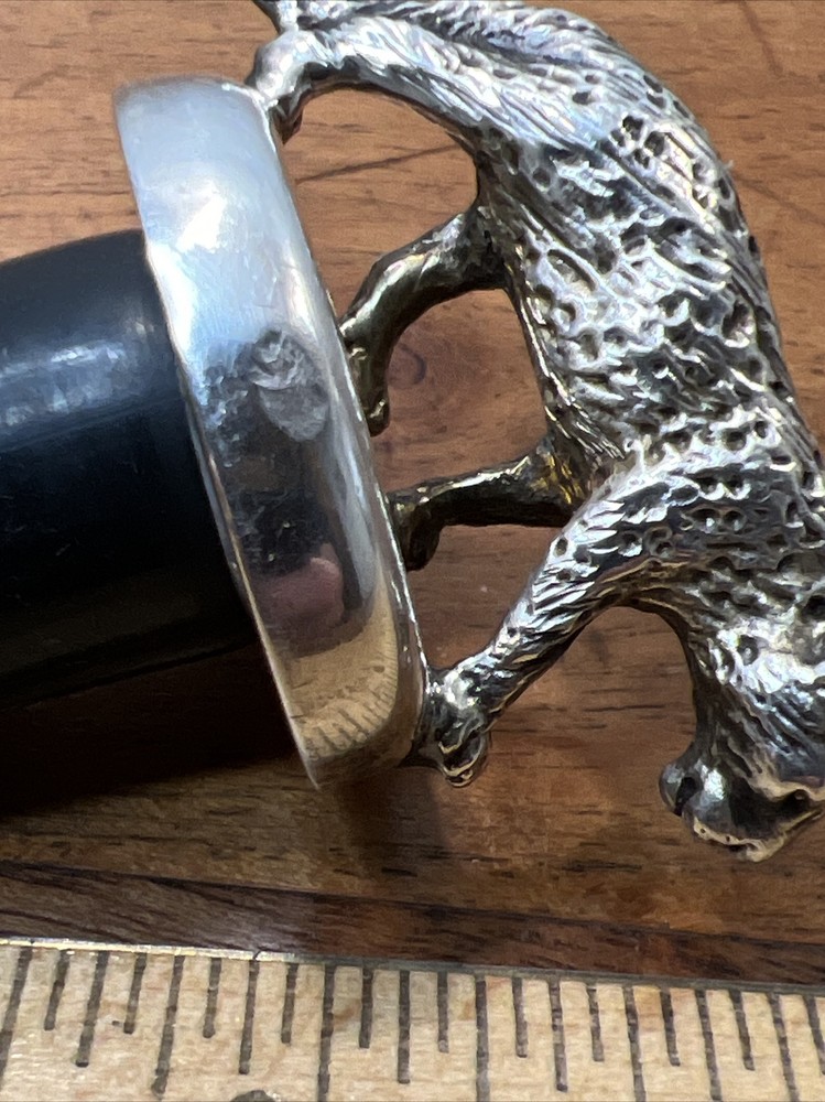 Vintage Silver Plated Bronze Leopard Bottle Stopper