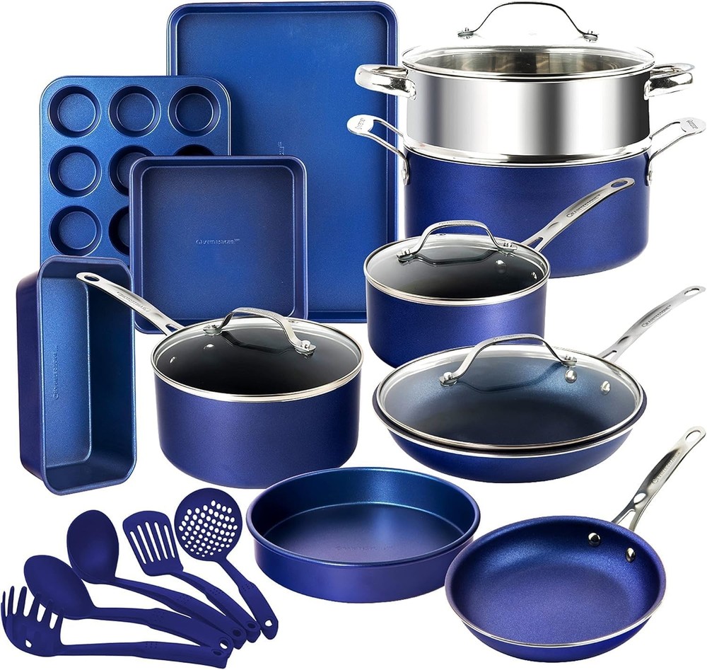 Granitestone 20 Pc Kitchen Pots and Pans Set Non Stick Cookware Set, Kitchen Coo