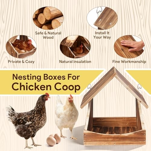 Chicken Nesting Boxes, Wall-Mounted Wooden Nesting Box,Specialized for Chicken