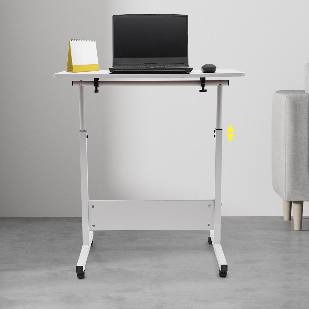 Adjustable Height Rolling Laptop Desk - Versatile Mobile Workstation