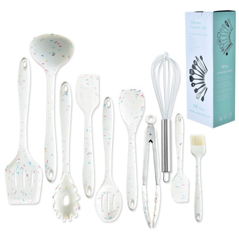 Silicone Kitchenware 10-piece Set Full Color Dots