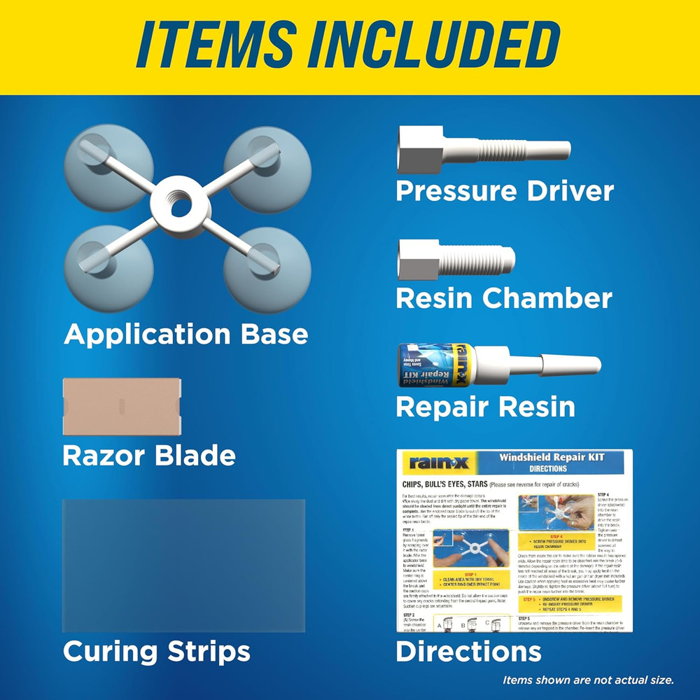 Rain-X Windshield Repair Kit for Chips & Cracks, Durable Resin Solution