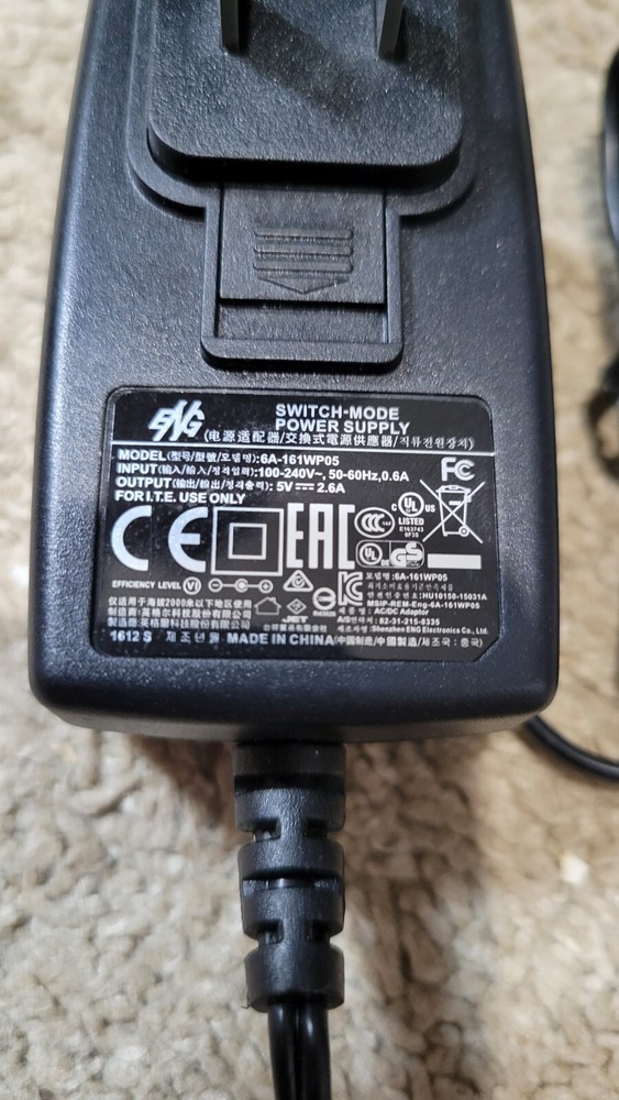 ENG Switch Mode Power Supply Model 6A-161WP05 with Output 5V 2.6A