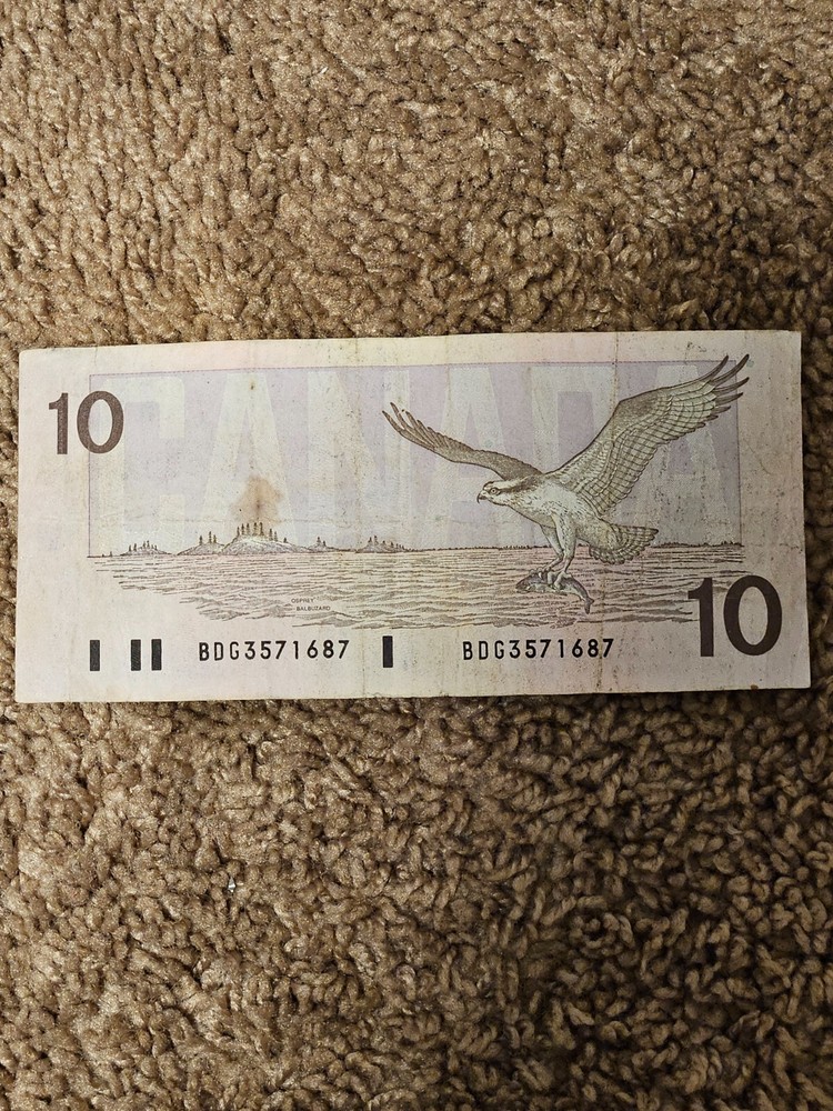 1989 Canadian 10 Dollar Bill