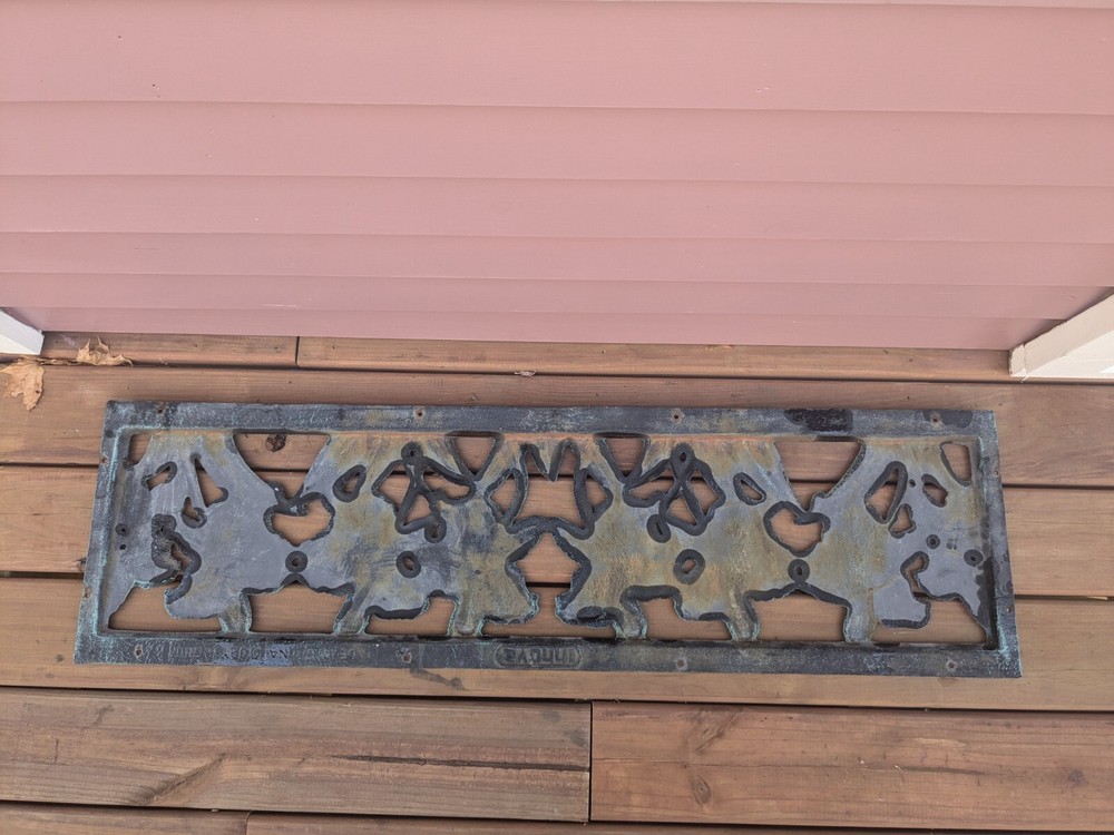 Cast Iron Lily Floral Cut Out Design Architectural Panel, Bench Back