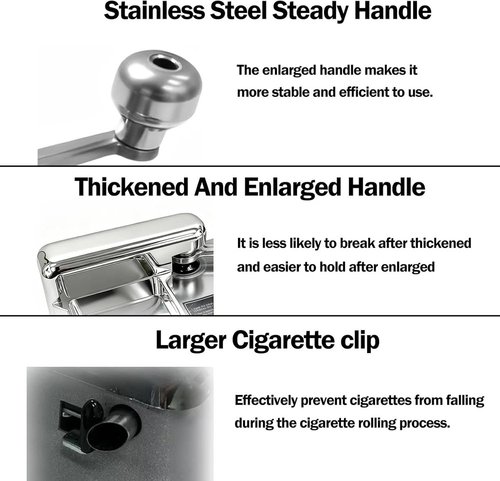 Cigarette Rolling Machine, Cigarette Roller Rolling Papers, Metallic Silver, US