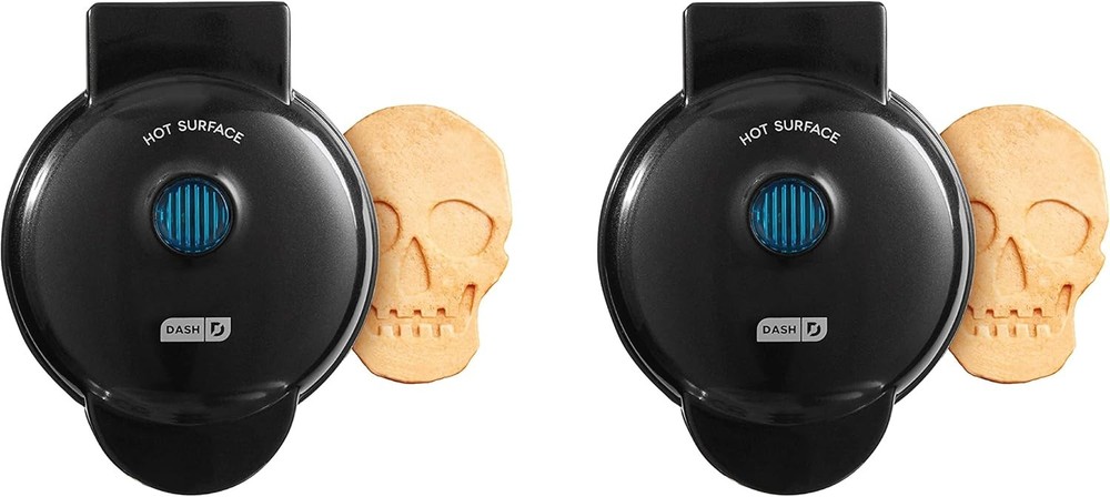 Dash Mini Waffle Maker 2 Pack  4" Non-Stick Waffle Iron for Keto Chaffles, Black