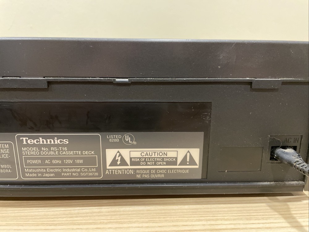 Technics RS-T16 Stereo Double Cassette Deck w/ Power Cable Tested Working