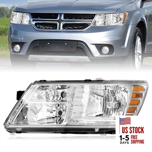 Headlight Assembly Compatible with 2009-2020 Dodge Journey Driver Left Side