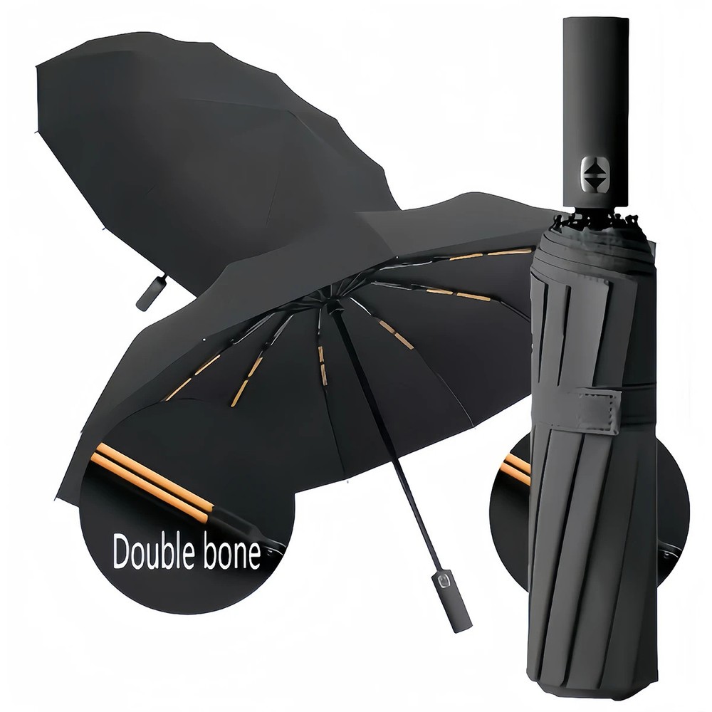 12 bone fully automatic umbrella with thick and durable black glue, featuring a