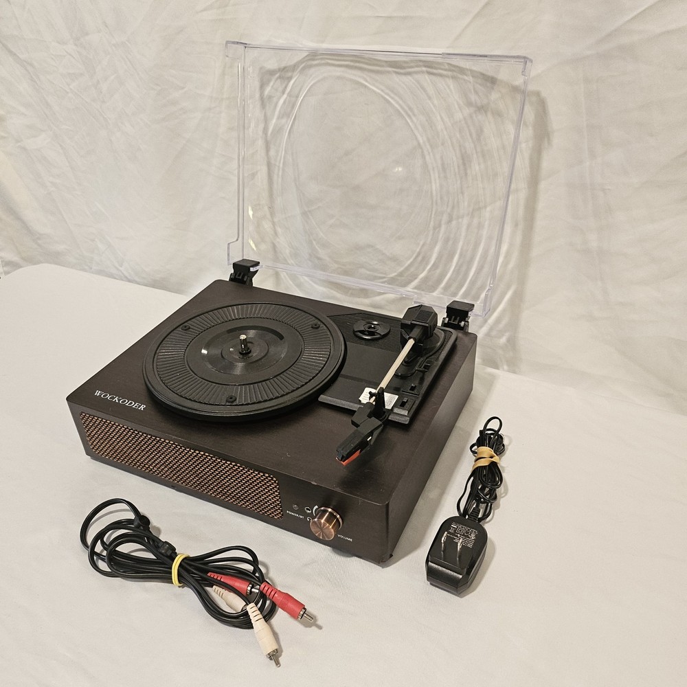 Wockoder Bluetooth Turntable Record Player – Built-In Speakers – RCA Out – Works