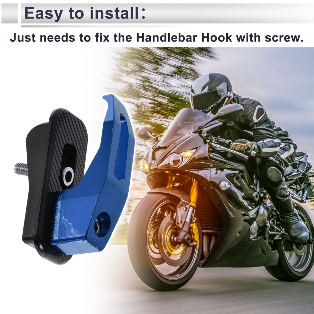 Alluper Alloy Motorcycle Hook for Minio Rectangular With Dark Blue Hole