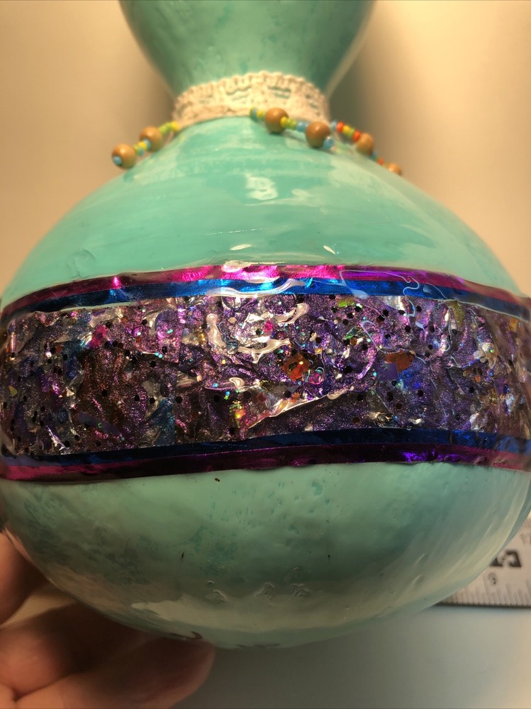 Gourd Hand Painted And Epoxy And Beaded