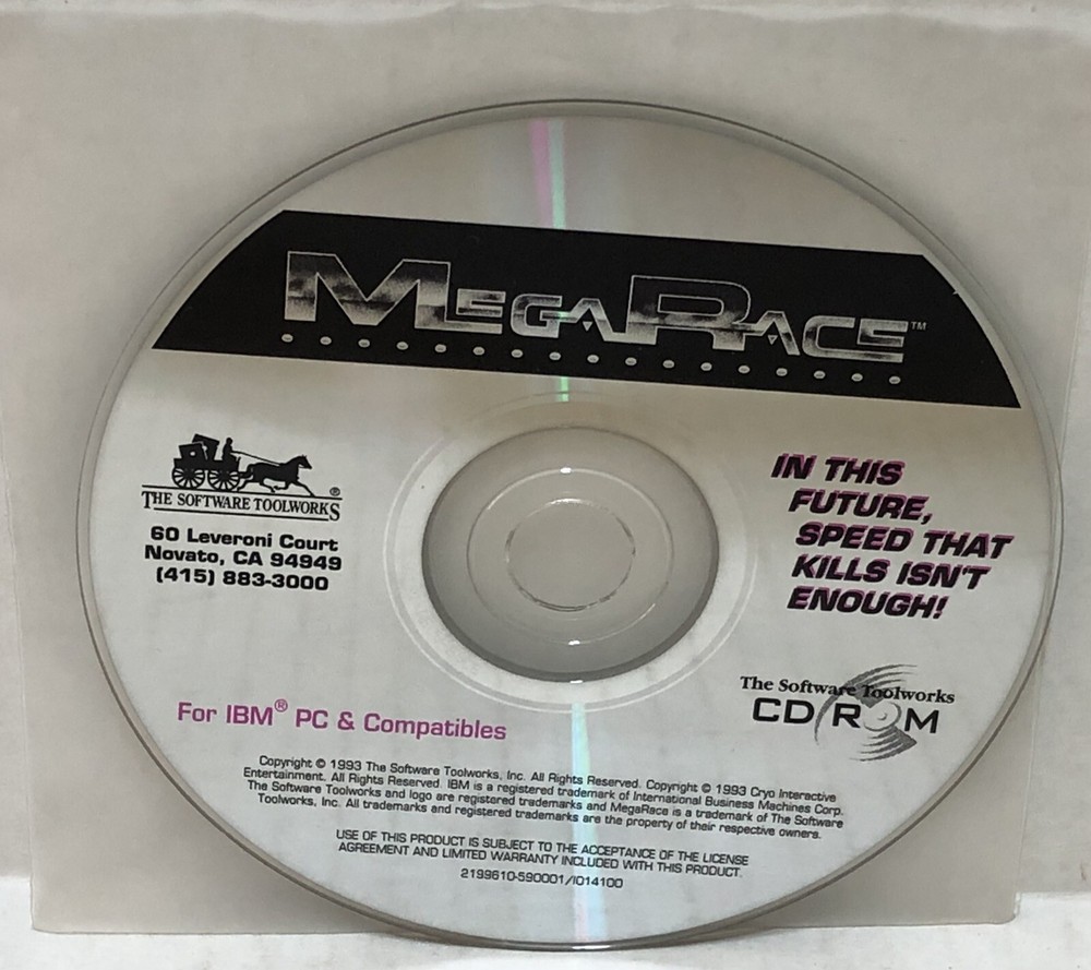 Mega Race (PC, 1993) Game CD ROM - FAST SHIPPING