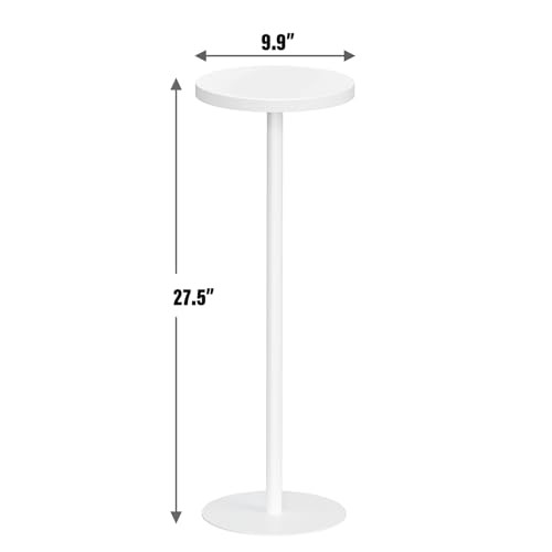 Tall Round Side Table, Small End Table, Beside Table, 1 Pack White Ordinary