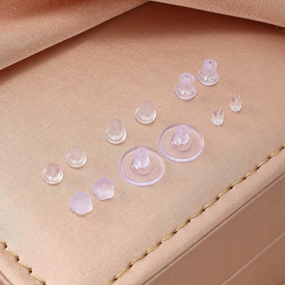 600 Pcs Silicone Earring Backs – 6 Styles Soft Hypoallergenic for Studs