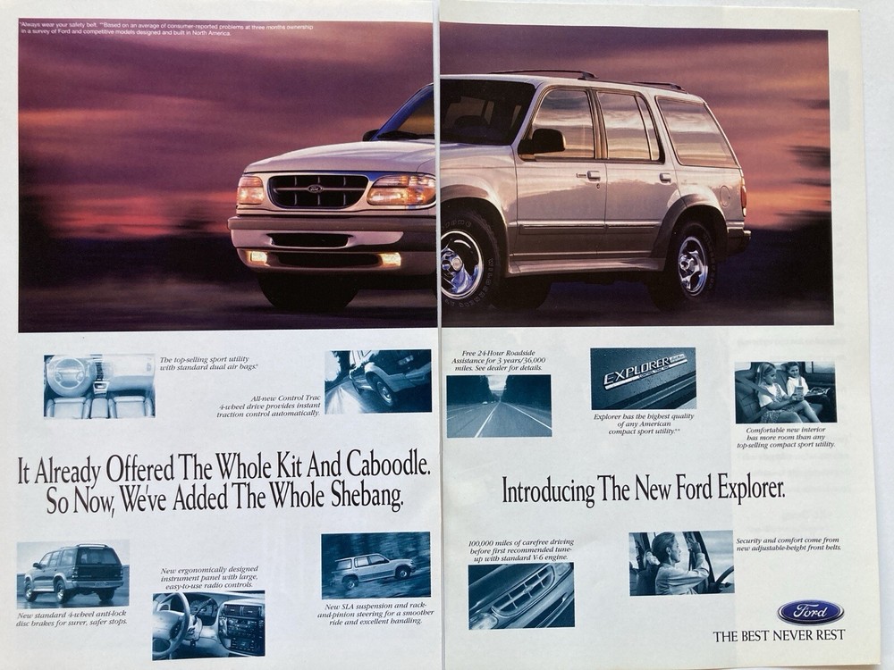 1995 Ford Explorer Two Page Print Ad