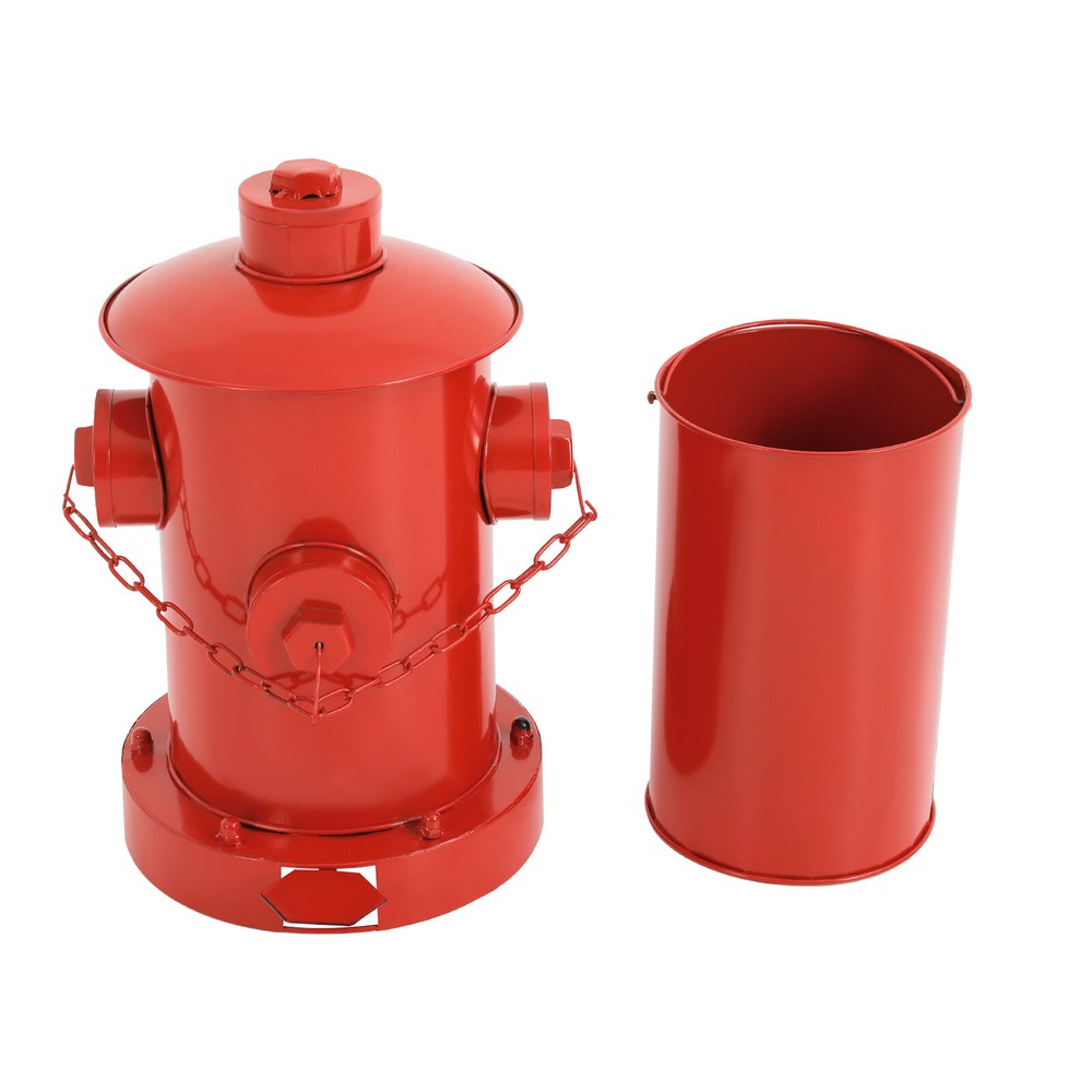Retro Garbage Can Cylindrical Waste Bin Fire Hydrant's Shape Trash Can W/ Pedal